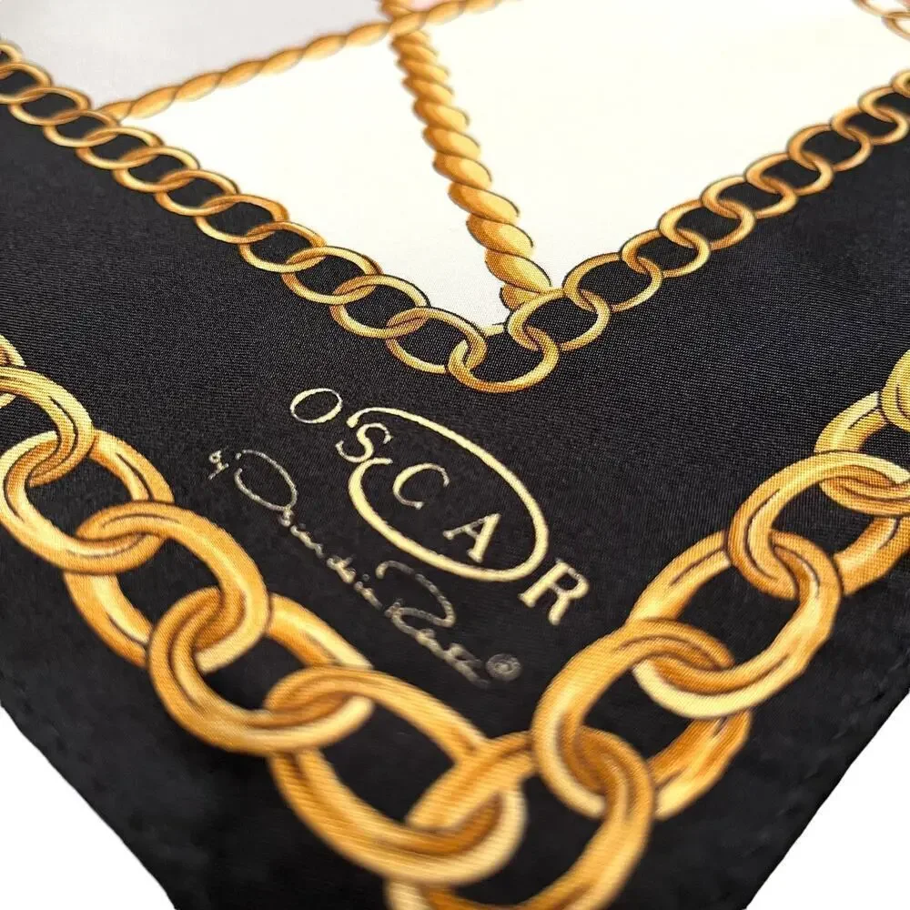 Oscar by Oscar de la Renta Silk Scarf Set: Two Vintage Square Neckerchiefs